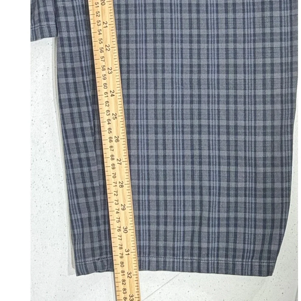 Tommy Hilfiger Plaid Pleated Trousers 38 (fits 36x32) Blue Gray Vintage Baggy‎
